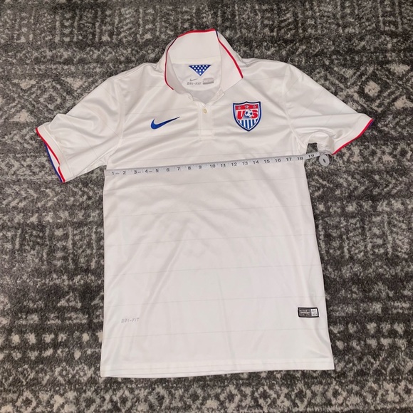 Nike Dri fit US Soccer Men’s Medium White Polo 2014 - Picture 1 of 10